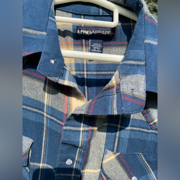 🌵 Vintage MWG Apparel Western Pearl Snap Button Down Cowboy Shirt US LT 🌵 - Picture 4 of 6